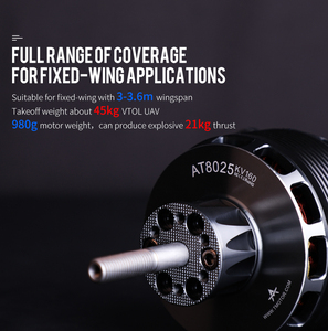 Precio al por mayor del motor sin escobillas T-MOTOR AT8025 KV160/190 para drones de ala fija, reemplaza el motor de 70CC. - Product Image 6