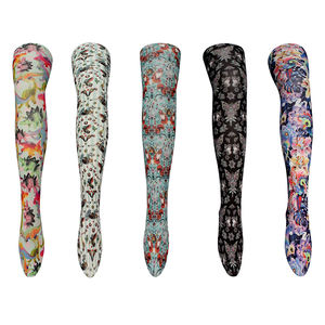 Calze Autoreggenti Giapponesi Gratuite <span class=keywords><strong>con</strong></span> Stampa <span class=keywords><strong>Tattoo</strong></span> Nere - Product Image 4