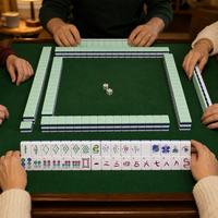 Stock local aux États-Unis, Ensemble de Mahjong américain de luxe vert avec gravure, 160 tuiles en acrylique, Jeu de société familial de divertissement, Norme NMJL