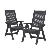 Sillas de Jardín Reclinables Multi-posición Premium (Paquete de 2) Sillas Reclinables de Plástico de Alta Calidad