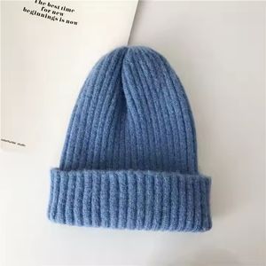Topi Beanie rajut musim dingin Premium, topi wanita gaya <span class=keywords><strong>Neff</strong></span> lipat warna-warni kustom - Product Image 3
