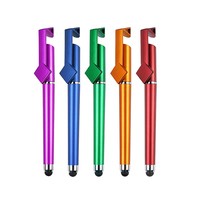 Stylo multifonctionnel en plastique avec logo personnalisé, support de téléphone portable, stylet actif, impression de code QR, stylo à encre gel pour écran tactile