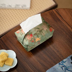Boîte à mouchoirs en tissu de style chinois, design brocart Song, sac de rangement traditionnel pour la décoration de la maison, en polyester, utilisation pratique - Product Image 3