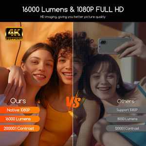 Projecteur intelligent Android WiFi Everycom R16 1080P, haute luminosité, <span class=keywords><strong>home</strong></span> <span class=keywords><strong>cinéma</strong></span>, projecteur avec vidéo 4K et mise au point automatique, projecteurs de <span class=keywords><strong>cinéma</strong></span> - Product Image 4