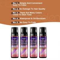 Mousse teintante brune 200ml 6.76oz pour perruques et compléments capillaires, longue durée, sans traces, pour cheveux bouclés et crépus, marque privée