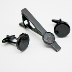 Juego de regalo de boda Caja de madera Logotipo grabado Gemelos Clips de corbata Caja de gemelos de embalaje - Product Image 3