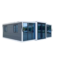 Villa familiale préfabriquée en acier léger pliable, prête à l'emploi, conteneur préfabriqué extensible de 40 pieds et 20 pieds, 5 chambres à coucher, à vendre