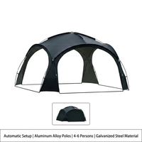 Tenda Kanopi Kubah Modern Hitam Standar Pelindung Matahari Anti UV Tahan Hujan untuk Berkemah di Luar Ruangan 2000-3000mm Tahan Air