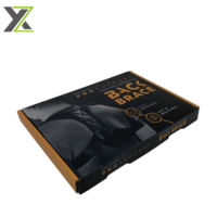 Boîte d'expédition en carton ondulé noir, petite, avec logo imprimé personnalisé, finition mate, recyclable, auto-assemblable