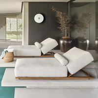 Chaise de piscine en bois massif imperméable pour hôtel, jardin, patio, transat de jardin, chaise longue d'extérieur, lit de jour pour piscine