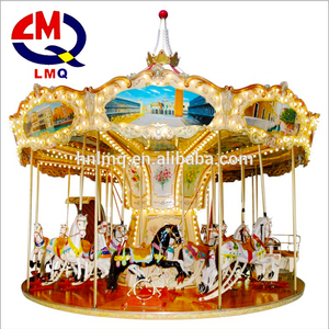 Vui Chơi Giải Trí Công Viên Kiddies Vui Vẻ Đi Vòng Quanh Đôi Boong <span class=keywords><strong>Carousel</strong></span> Trung Quốc Ngựa <span class=keywords><strong>Carousel</strong></span> 12 Ghế Cho Bán - Product Image 2