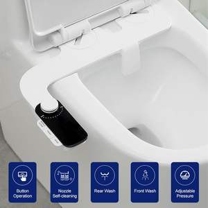 Venta al por mayor: Rociador de bidé autolimpiante de doble boquilla ultrafino, personalizado para inodoro, sin función Shattaf - Product Image 5