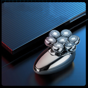 เครื่องโกนหนวดไฟฟ้าแบบดิจิตอลโรตารี่ 7 หัว รุ่นใหม่ ชาร์จผ่าน USB ใบมีด 5 ใบ ใช้งานได้ 60 นาที ไม่กันน้ำ - Product Image 4