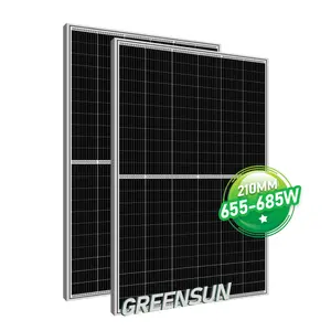 Năng lượng mặt trời năng lượng bảng điều khiển nhà sản xuất 66 tế bào 9 thanh cái 40V 655W 660W 665W 670W 675W năng lượng mặt trời bảng điều khiển điện