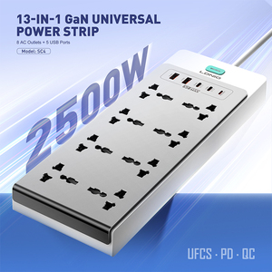 LDNIO SC4 Enchufe de Extensión de 8 Vías con Toma de Corriente USB y Enchufe EU/UK/US - Product Image 3
