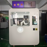Distributeur automatique de café robotisé fabriqué en Chine avec systèmes de paiement par pièces et code QR, capacité de 150 à 200 unités, construction métallique