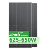 Panel Surya Jinko Tier 1 630W 640W 650W Tiger Neo N-Type TOPCon Mono Bifacial Dual Glass 66HL4M-BDV Modul untuk Proyek