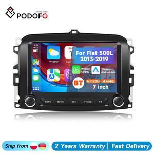 Radio de Coche Android Podofo de 7'' 4+64G/6+128G 2 Din para Fiat 500L 2013-2019, Carplay/Android Auto Inalámbrico, IPS, BT, GPS, WiFi, Venta al Por Mayor - Product Image 1