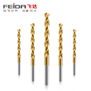 Feida Metric Jobbers Length <b>Drill</b> <b>Bits</b> <b>Titanium</b> Plated Multiple Sizes Steel Drilling - Product Image 1