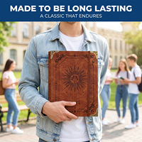 Carnet A5 à motif, couverture en PU de luxe vintage, idéal pour la planification à feuilles mobiles – Vente Flash