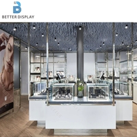 Support d'exposition de bijoux moderne personnalisé et vitrine à bijoux en verre pour présentoir de bijoux de luxe
