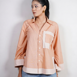 <b>Womens</b> Designer White Poplin <b>Button</b> <b>Shirt</b> Pink Lace-<b>Up</b> Detail Loose Fit Full Sleeve Casual Office Top Turn-Down Collar - Product Image 1