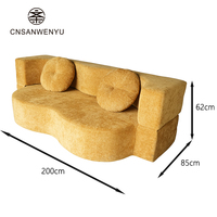 Canapé-lit modulaire pliable moderne en tissu compressé pour hôtel, appartement, loft, salon - Vente en gros