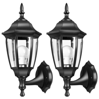 Lanterne extérieure étanche IP44 P341 E27, lampe murale vintage en plastique, éclairage de jardin économique haut/bas