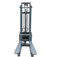 Gerbeur semi-électrique de 1,5 tonne, hauteur de levage de 3000 mm, alimenté par batterie, gerbeur manuel à pousser, prix économique
