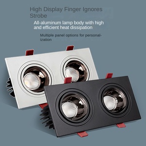 Design moderne COB Grille intégrée Downlight Spot carré Double tête encastré Led COB Spot de haute qualité Bedroom Store - Product Image 5