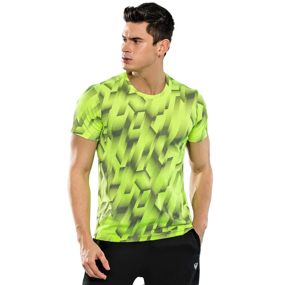 2019 new trends men activewear gym fitness clothes custom printed colorful sports t shirt