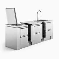 Meilleures ventes de cuisines extérieures personnalisées, design moderne, armoires de cuisine modulaires modernes en acier inoxydable