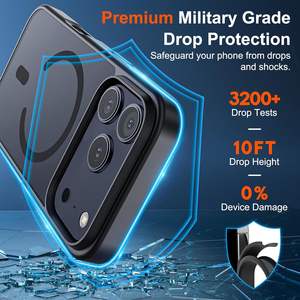 غطاء حماية شفاف من البولي يوريثان الحراري المقاوم للصدمات بملمس جلدي مغناطيسي لهاتف آيفون 17 برو ماكس - Product Image 2