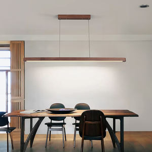 Luminaire linéaire LED en <span class=keywords><strong>bois</strong></span> de hêtre pour salle à manger, salon, cuisine, bureau, boutique, bar, café, plafond, bureau, certifié CE SAA RCM - Product Image 1