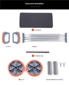 Kit de fitness 3-en-1 en gros : Rouleau abdominal, extenseur de poitrine à ressort et supports pour pompes – Outil de musculation à domicile pour le renforcement du tronc, des bras, des épaules et du dos - Product Image 5