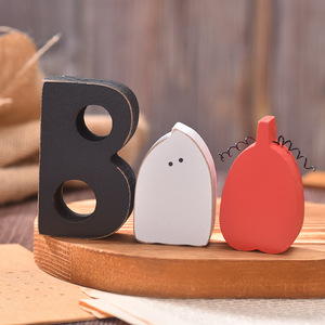 Wooden Halloween BOO Ghost Figurines Decorations Indoor <b>Party</b> <b>Table</b> Display Large Medium Small Size Tree Material - Product Image 3