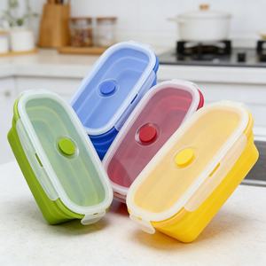 กล่องใส่อาหารซิลิโคนพับได้ เกรดอาหาร เป็นมิตรกับสิ่งแวดล้อม ใช้กับไมโครเวฟได้ พร้อมโลโก้ - Product Image 6