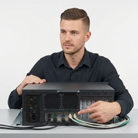 Ordinateur industriel de bureau en rack 19 pouces 610 4U, serveur IPC, PC I3 / I5 / I7 en option, noir pour l'automatisation à la périphérie
