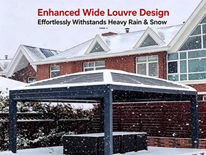 Pérgola Bioclimática de Aluminio de Alta Gama <span class=keywords><strong>con</strong></span> Pantalla Enrollable, Gazebo Impermeable <span class=keywords><strong>con</strong></span> Protección UV, Recubrimiento Ecológico en Polvo para Jardín - Product Image 6