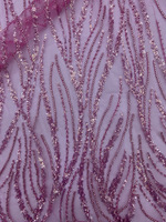 Nouveau saule argent perles cristal tranches brodées belle robe de mariée perles blanches dentelle pour robe de soirée tissu