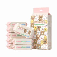 Lingettes nettoyantes pour bébé, mini, portables, biodégradables, logo personnalisé, emballage petit format, vente en gros disponible