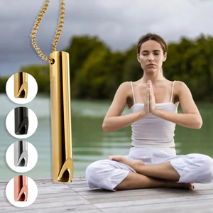 Breathing Necklace Adjustable Breathing Relieve <b>Ornament</b> Stainless Steel Decompression Jewelry - Product Image 3