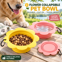 Bol pour animaux de compagnie pliable personnalisable, antidérapant, à large bord, en silicone de qualité alimentaire, design pliable, bol pour animaux de compagnie pour petits animaux