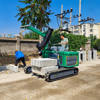 Chariot de construction routière à chenilles pour le placement de pavés et d'éléments en béton
