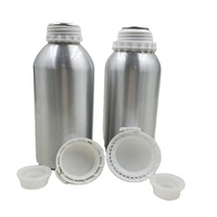 Botella de aluminio de metal de pared simple con logotipo impreso personalizado de 1L para aceites esenciales y productos químicos