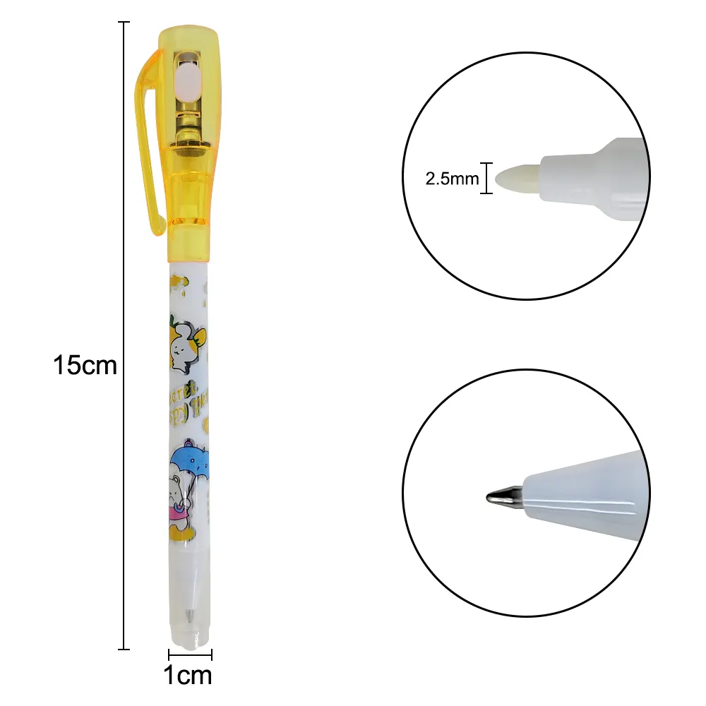 KHY رخيصة الجملة إضاءة ليد بالأشعة فوق البنفسجية قلم سحري غير مرئية قلم حبر