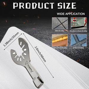 <span class=keywords><strong>Lame</strong></span> de coupe en acier inoxydable à crochet pour travaux de précision, idéale pour l'élimination du calfeutrage des planchers en bois et pour des coupes nettes dans les espaces restreints - Product Image 3