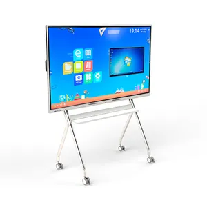 Painel plano interativo 4k, placa branca infravermelha, 98 polegadas, para escola, tudo em um pc, lcd, painel multi-toque