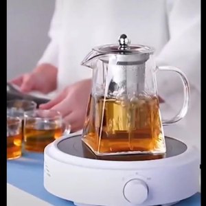 Borosilicate Glass Heat Resistant Gold <b>Kettle</b> Whistling Double Wall <b>Modern</b> Design Portable Eco-Friendly Durable Food Grade Tea - Product Image 6