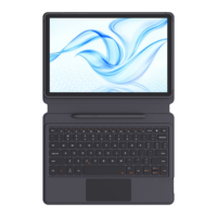 Tab S10 FE için deri kitap kılıfı TPU klavye durumda/S9/S9FE 10.9 inç Windows siyah/gri eğitim kullanımı